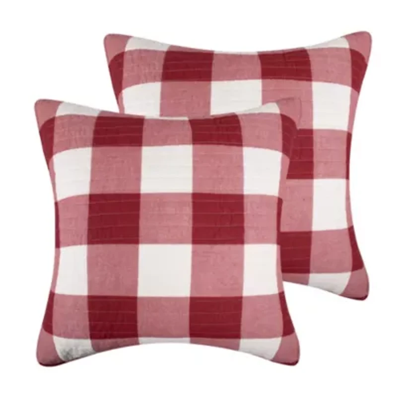Winter Sleigh Ride Red Euro Sham Set of 2