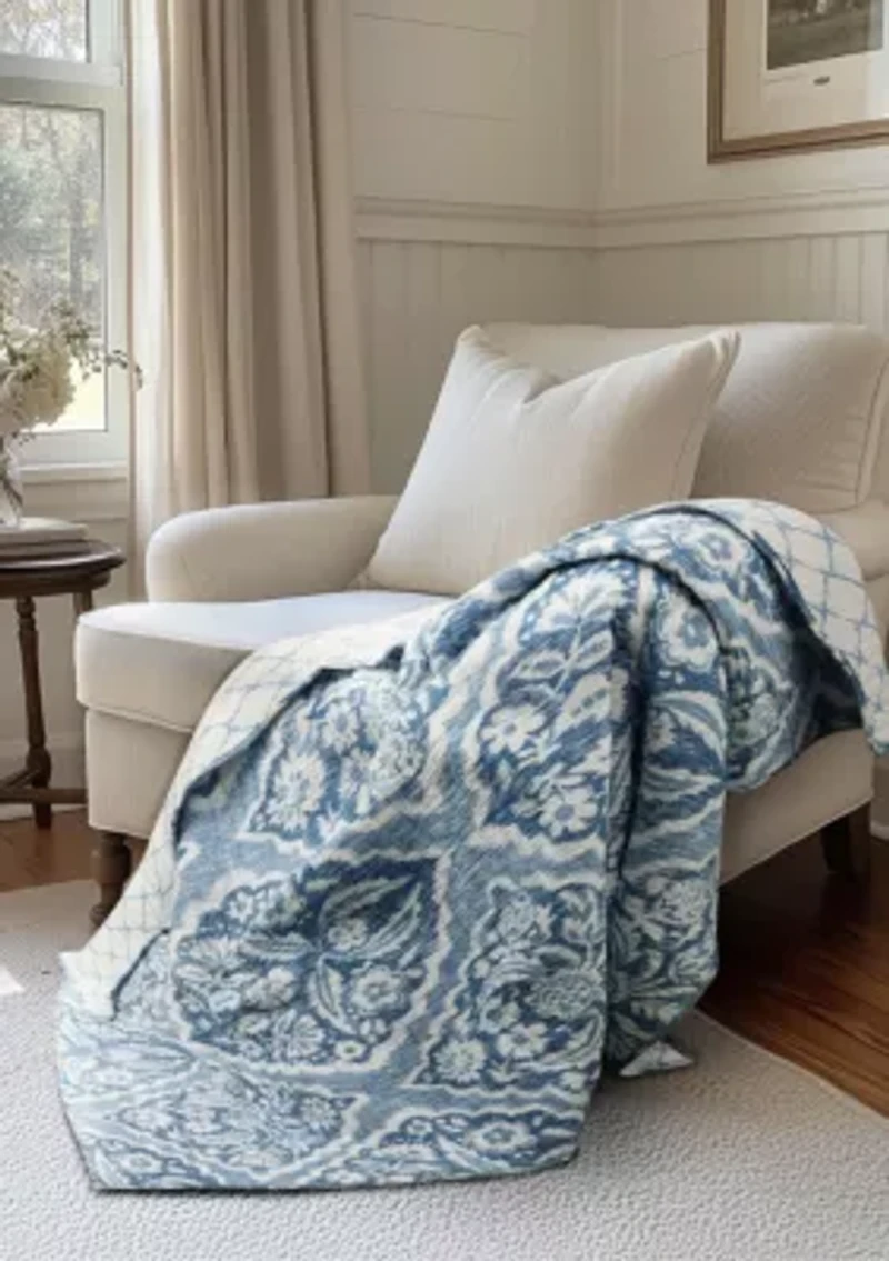 Becker Blue Quilted Throw