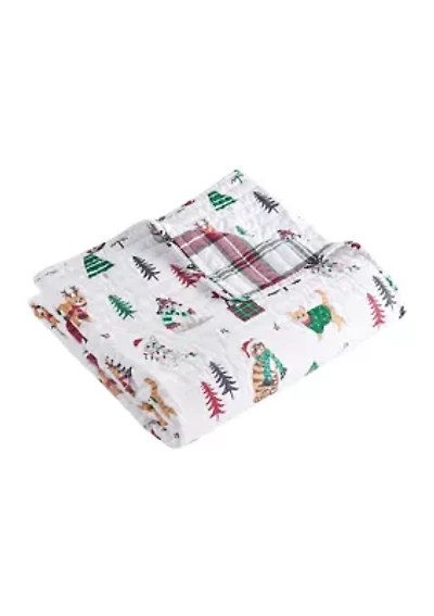 Meowy Christmas Quilted Throw