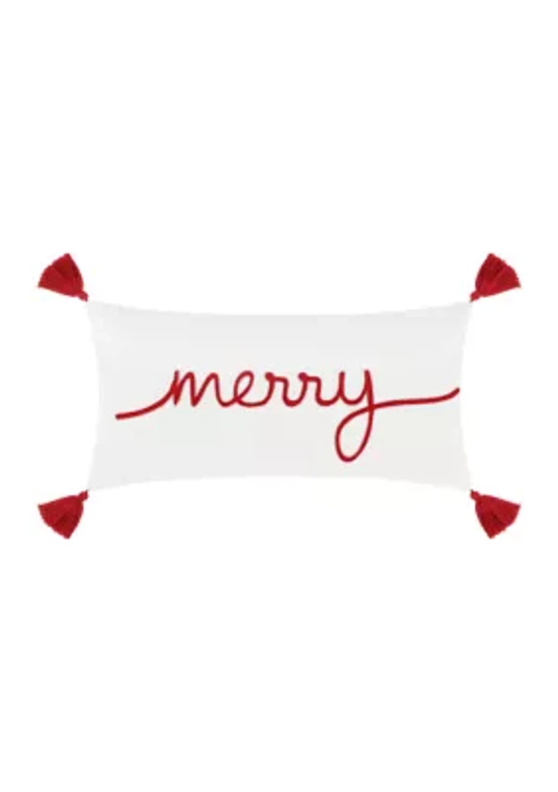 All is Bright Merry Pillow - 12" x 24"