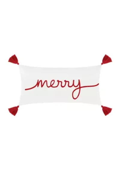 All is Bright Merry Pillow - 12" x 24"