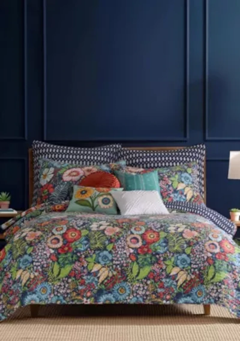 Night Garden Quilted Throw