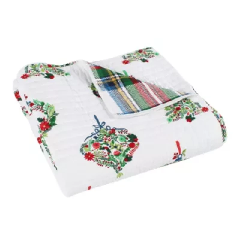 Festive Baubles Quilted Throw