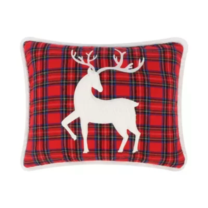 Tatum Pines Fur Deer Appliqued Pillow 14x18