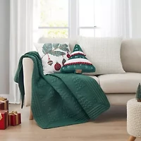 O Christmas Tree Green Quilted Throw