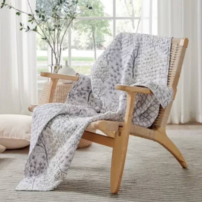 English Forest Natural Quilted Throw