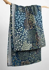 English Forest Navy Quilted Throw