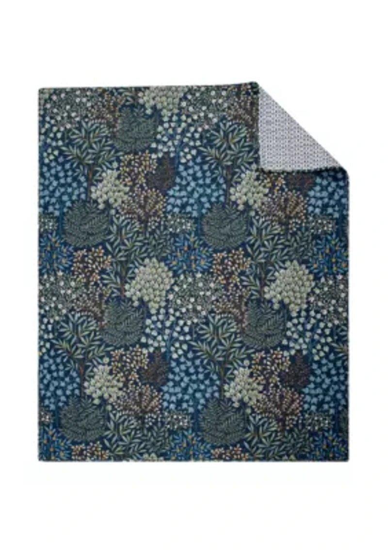 English Forest Navy Quilted Throw