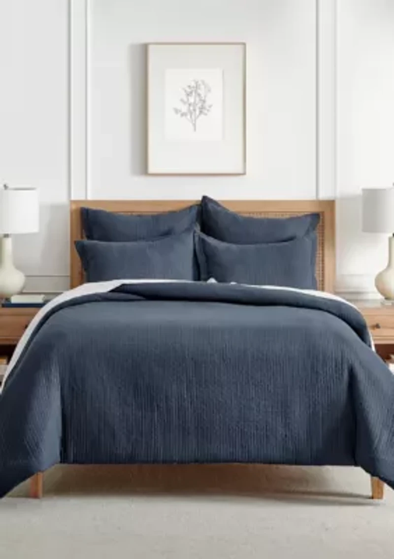 Reede Muslin Navy  Euro Sham set of 2
