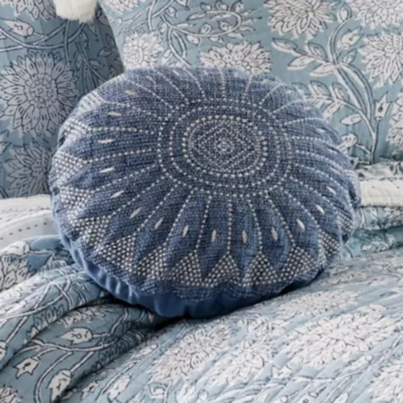Adare Blue Round Pillow