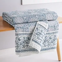 Adare Blue  Quilted Throw