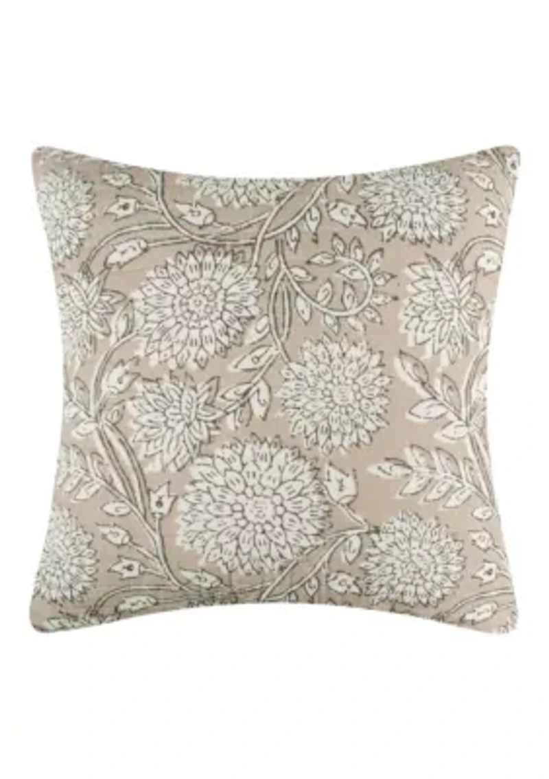 Adare Taupe Quilted Square Pillow