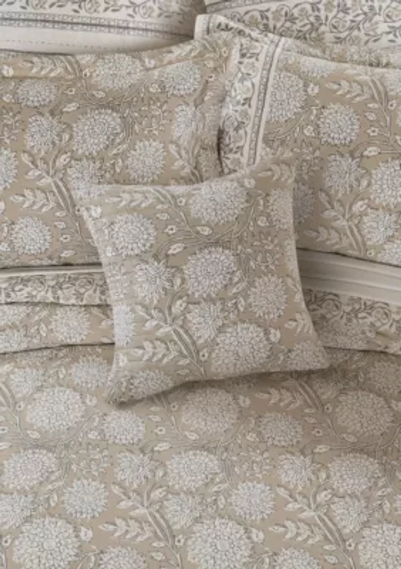 Adare Taupe Quilted Square Pillow