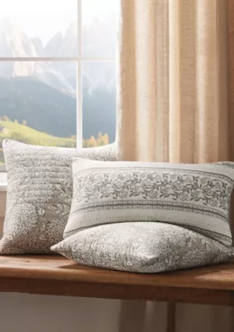 Adare Taupe Quilted Square Pillow