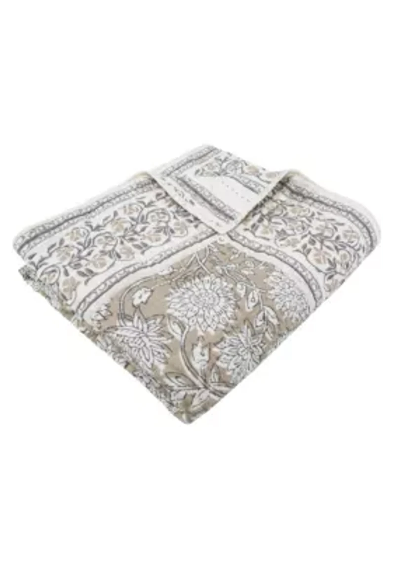 Adare Taupe  Quilted Throw