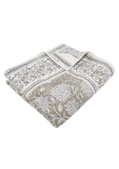 Adare Taupe  Quilted Throw