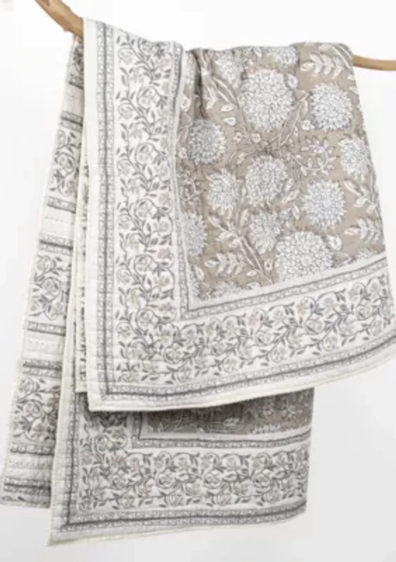 Adare Taupe  Quilted Throw