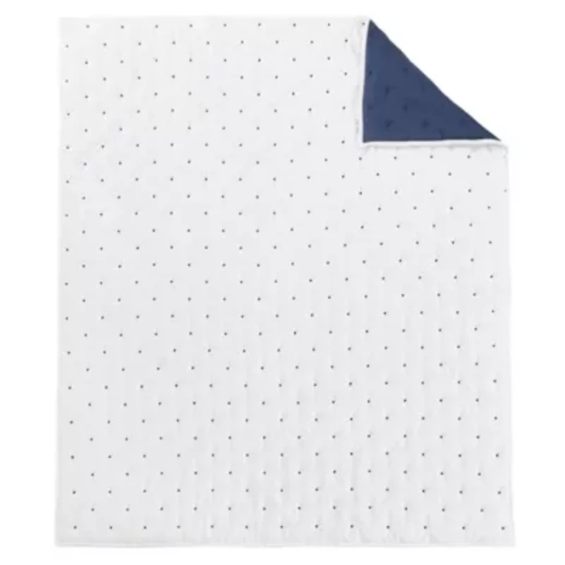 Embroidered Swiss Dot Quilted Throw