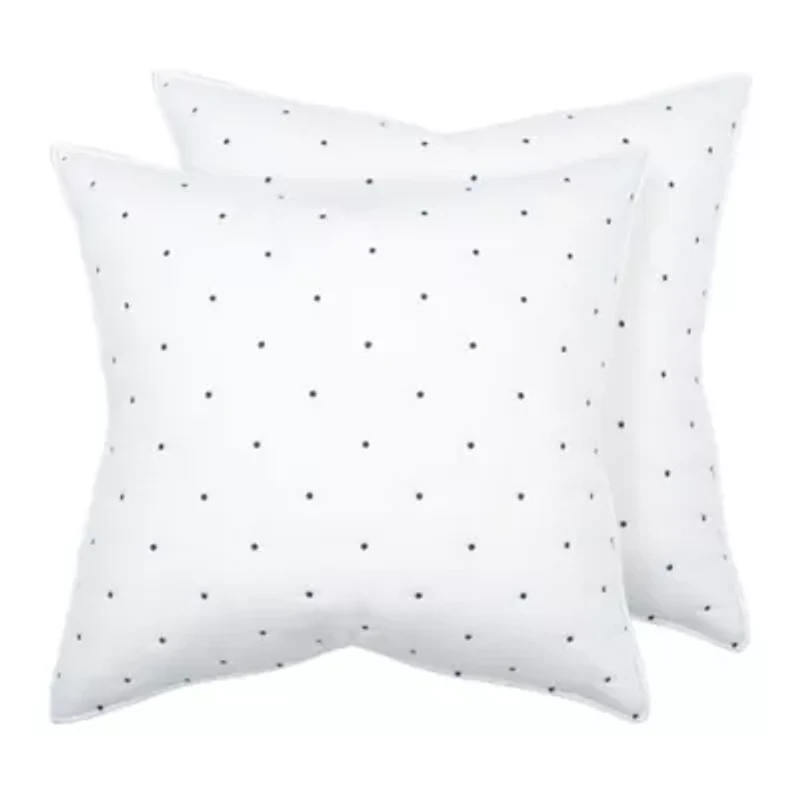 Embroidered Swiss Dot Euro Sham Set of 2