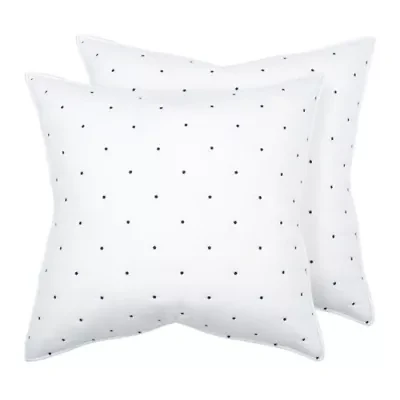 Embroidered Swiss Dot Euro Sham Set of 2
