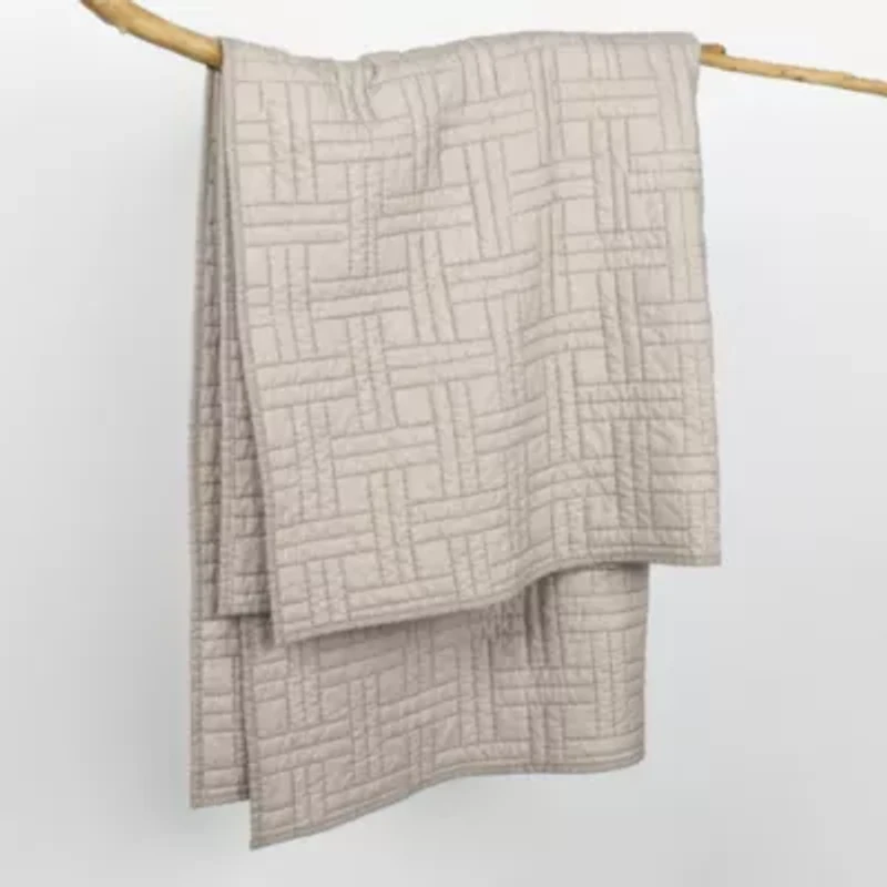 Melange Stitch Quilted Throw