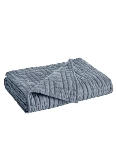 Melange Stitch Chambray Quilted Throw