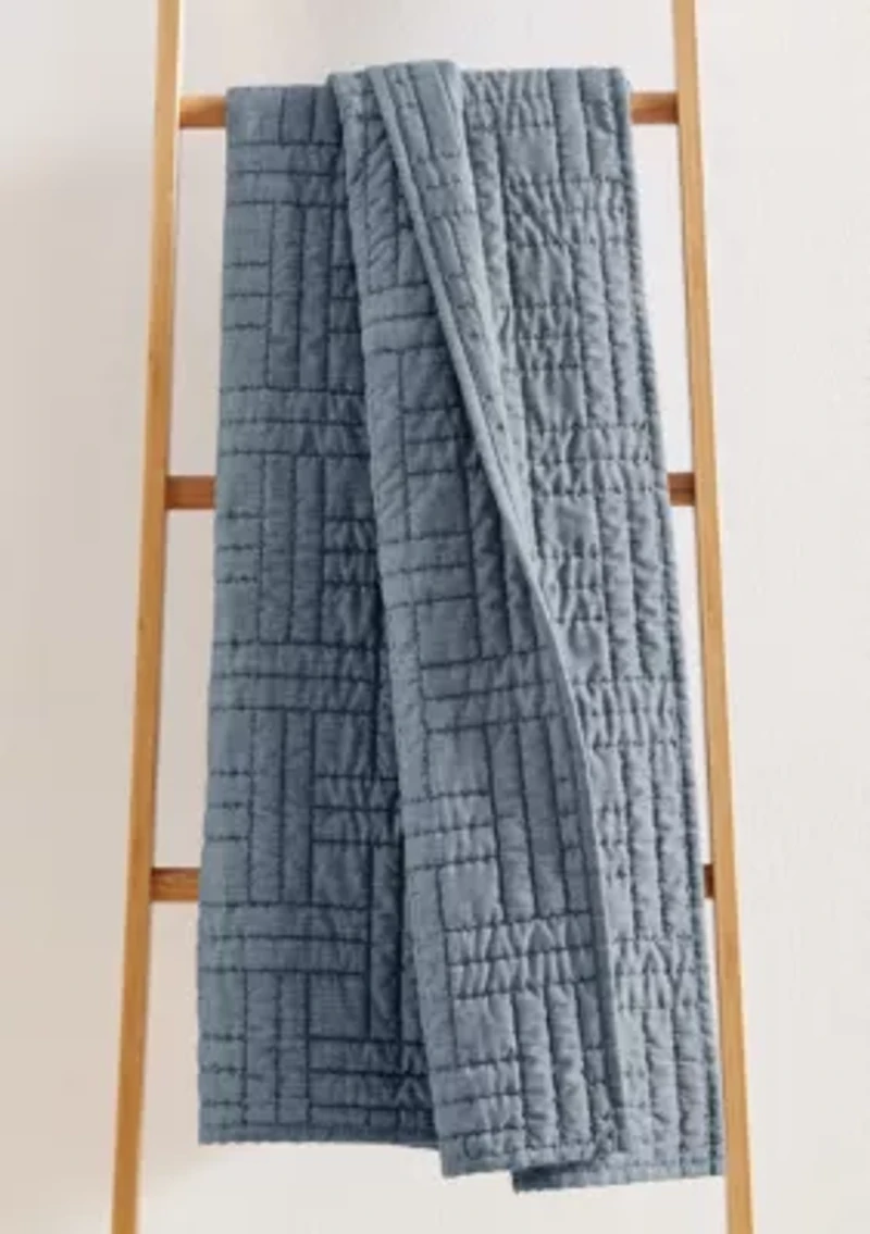 Melange Stitch Chambray Quilted Throw