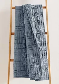 Melange Stitch Chambray Quilted Throw