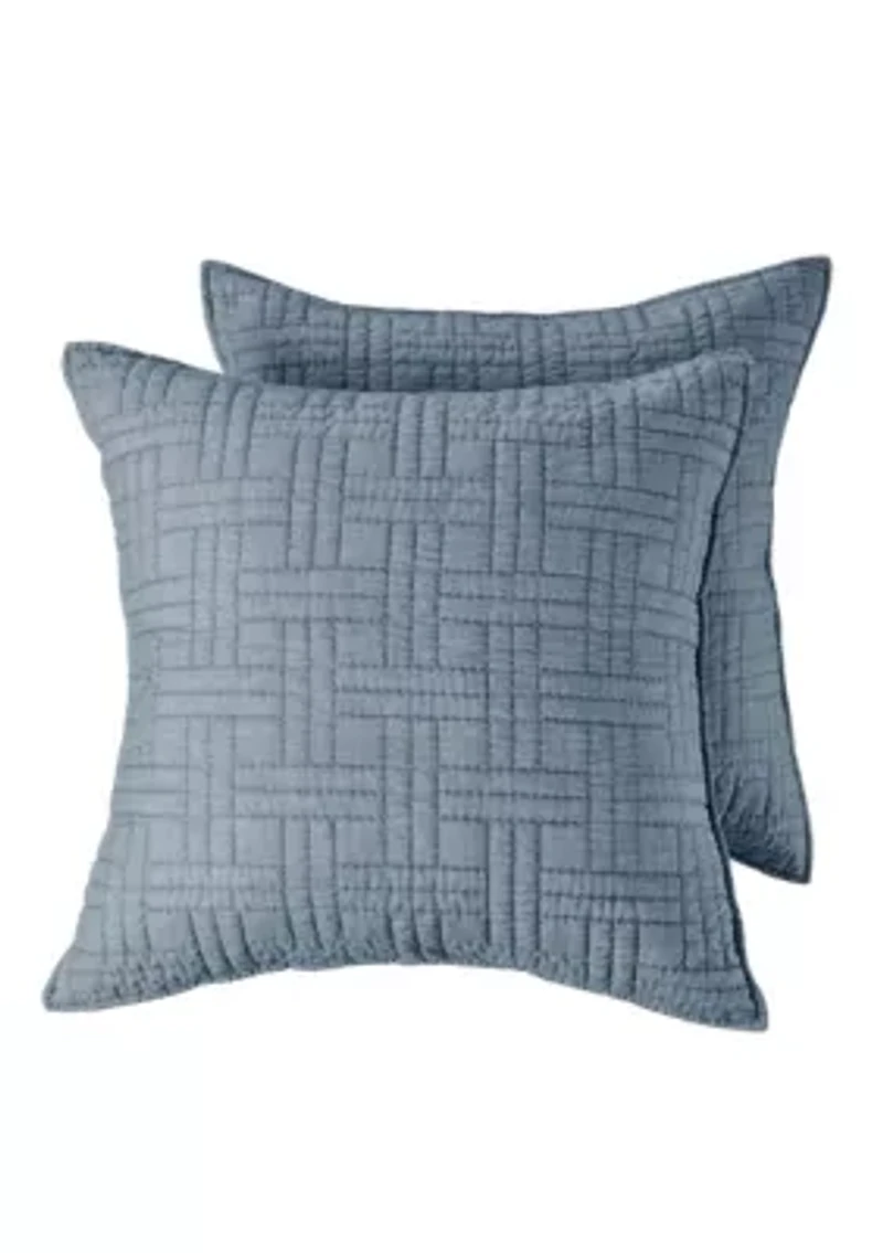 Melange Stitch Chambray Euro Sham Set of 2