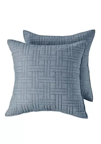 Melange Stitch Chambray Euro Sham Set of 2