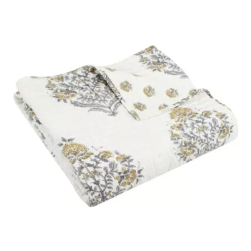 Kamira Ochre Quilted Throw