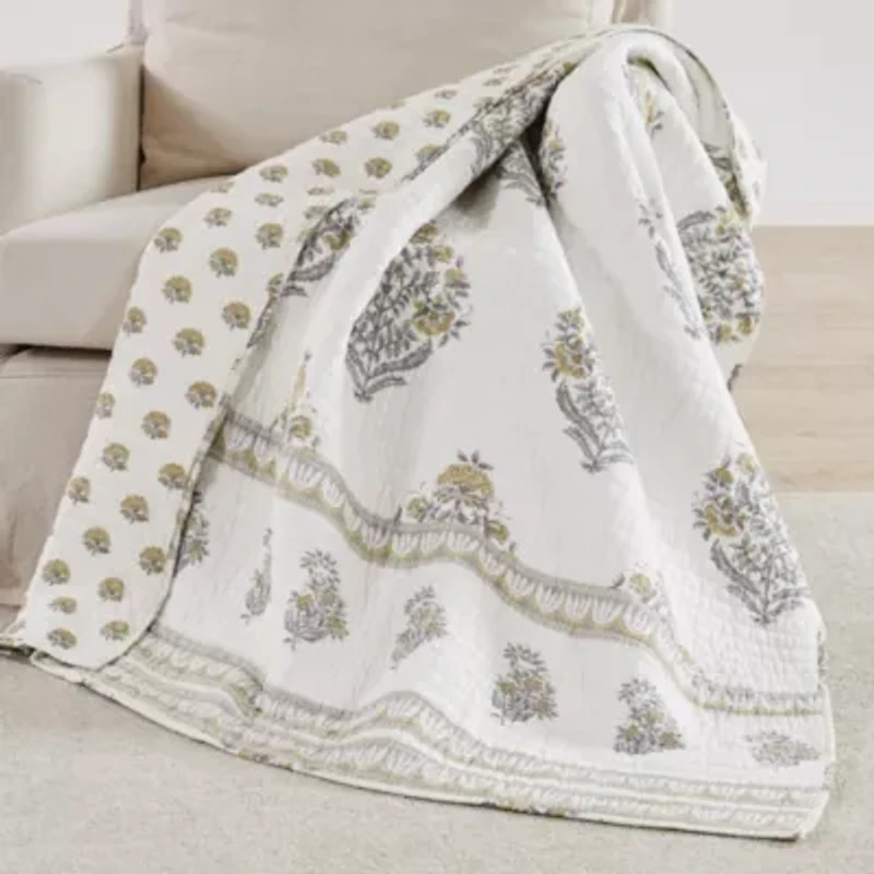 Kamira Ochre Quilted Throw