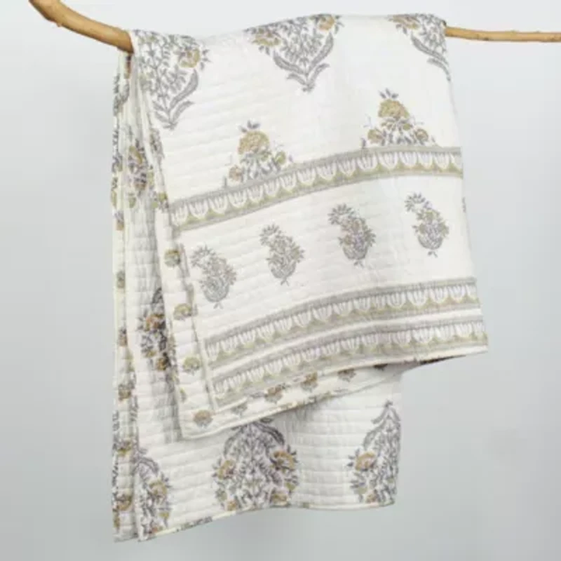 Kamira Ochre Quilted Throw