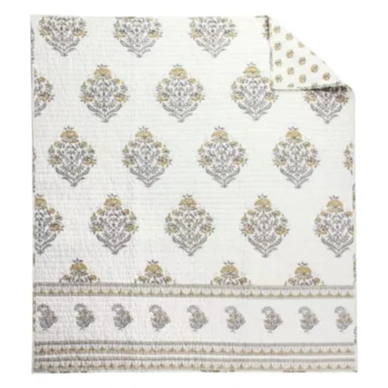Kamira Ochre Quilted Throw