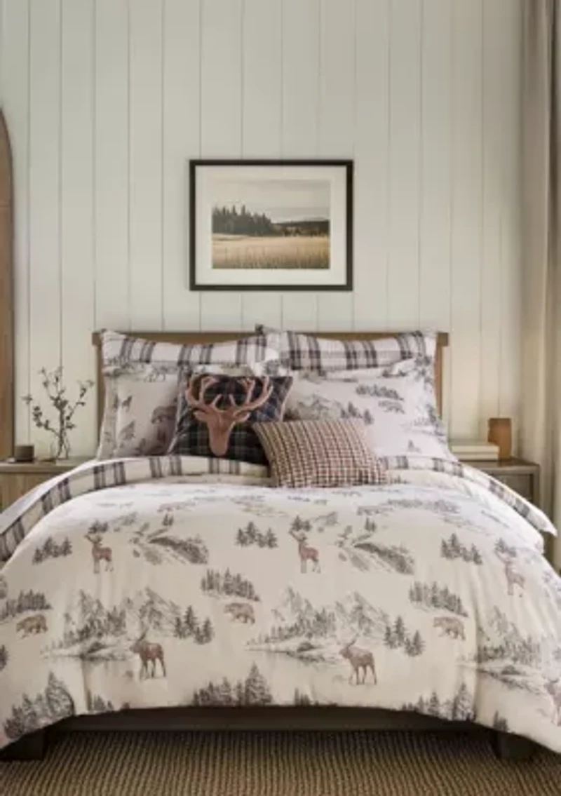 Lodge Toile Duvet Cover Set