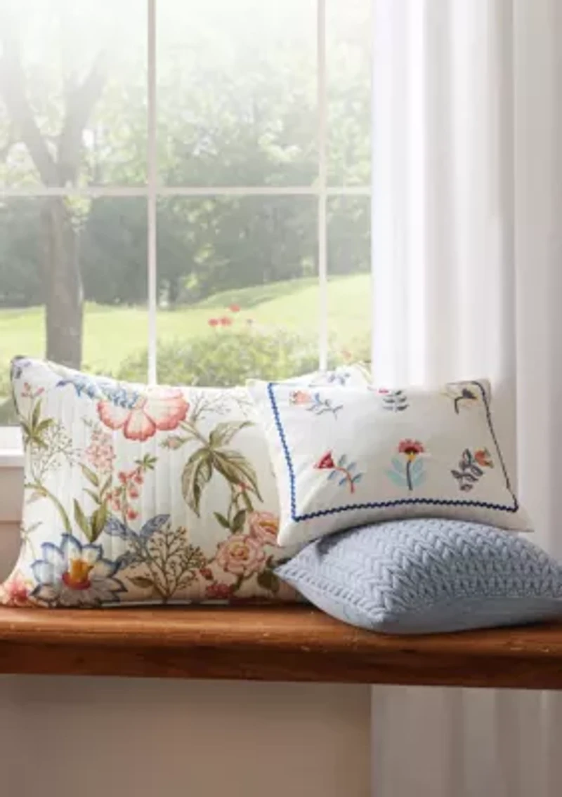 Maileen Stripe Textured Blue Pillow 16x16