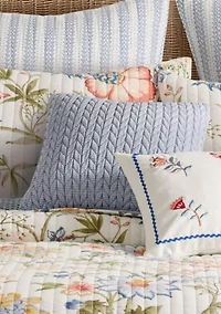 Maileen Stripe Textured Blue Pillow 16x16