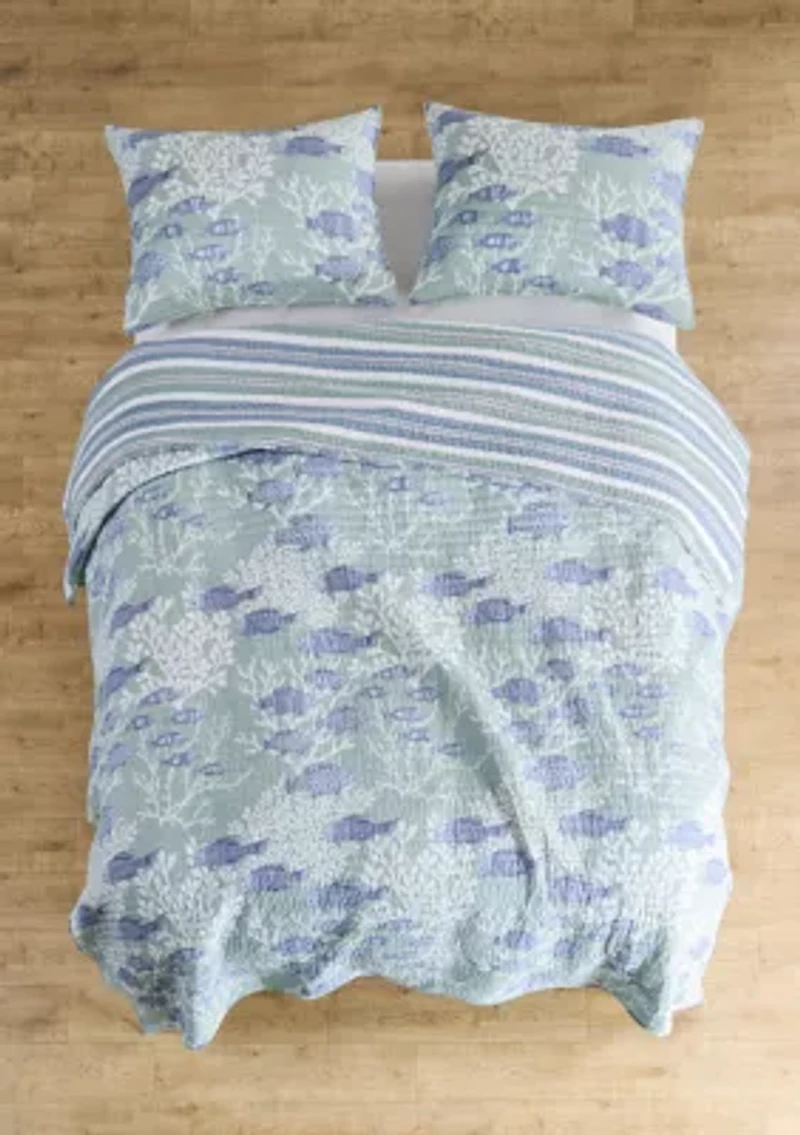 Sea Aquarium Quilt Set