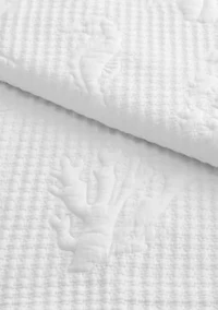 Cross Stitch Sea White Quilted Throw