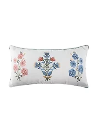 Zoey Embroidered Bouquets Pillow