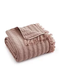Wilhemina Dusty Rose Quilted Throw