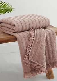 Wilhemina Dusty Rose Quilted Throw