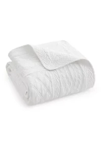 Ballou Bright White Quilted Throw