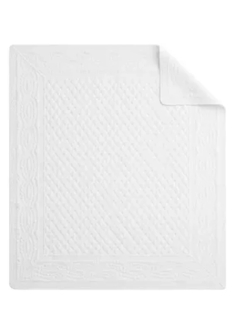 Ballou Bright White Quilted Throw