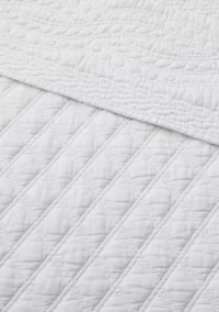 Ballou Bright White Quilted Throw
