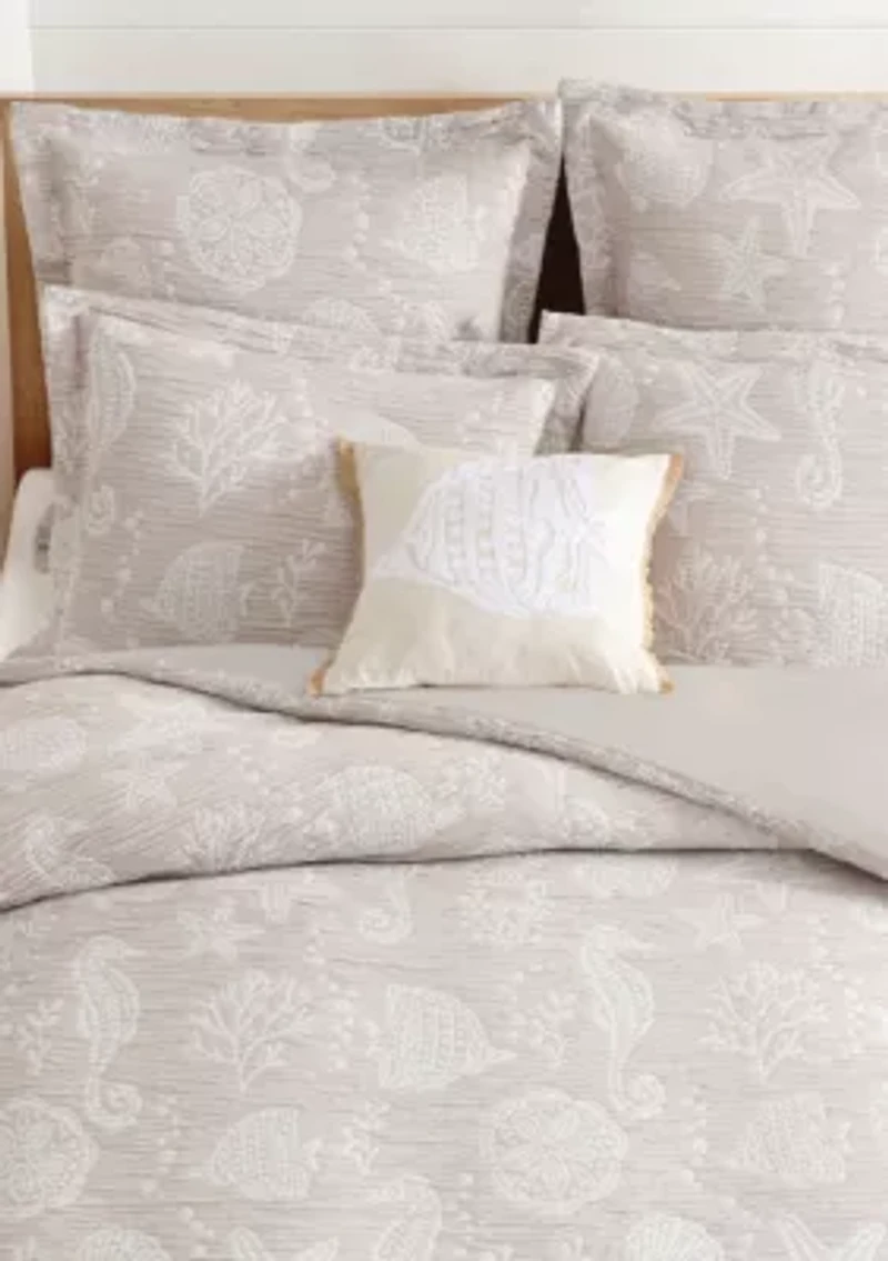Seaside Charm Crewel Fish Pillow