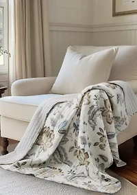 Malaney Neutral Blue Quilted Throw