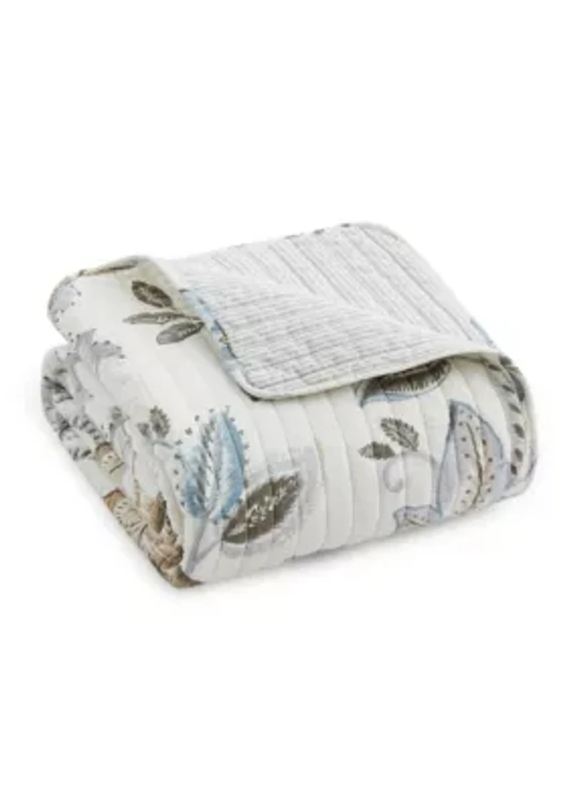 Malaney Neutral Blue Quilted Throw