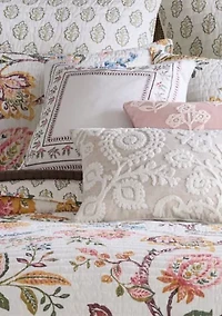 Maileen Dusty Rose Embroidered Pillow 18x18