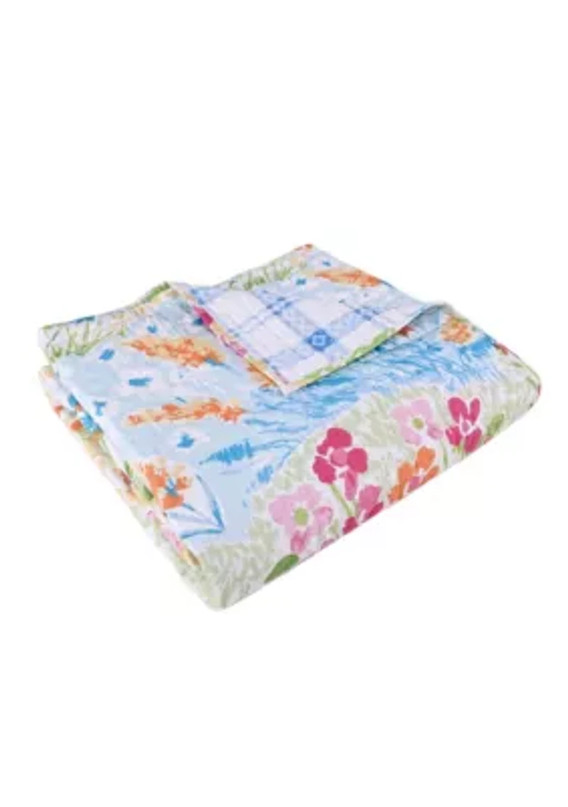 Blooming Hillside Quilted Throw